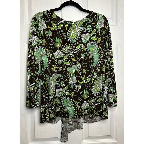 Vintage Y2K Paisley Print Top Size L - Picture 2 of 6